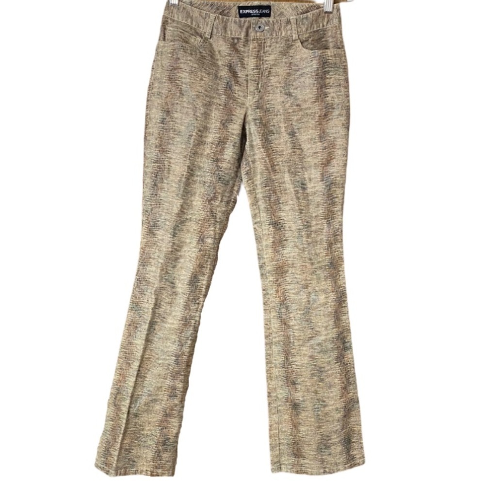 Express Jeans snakeskin print stretch pant 3/4 - Picture 2 of 8